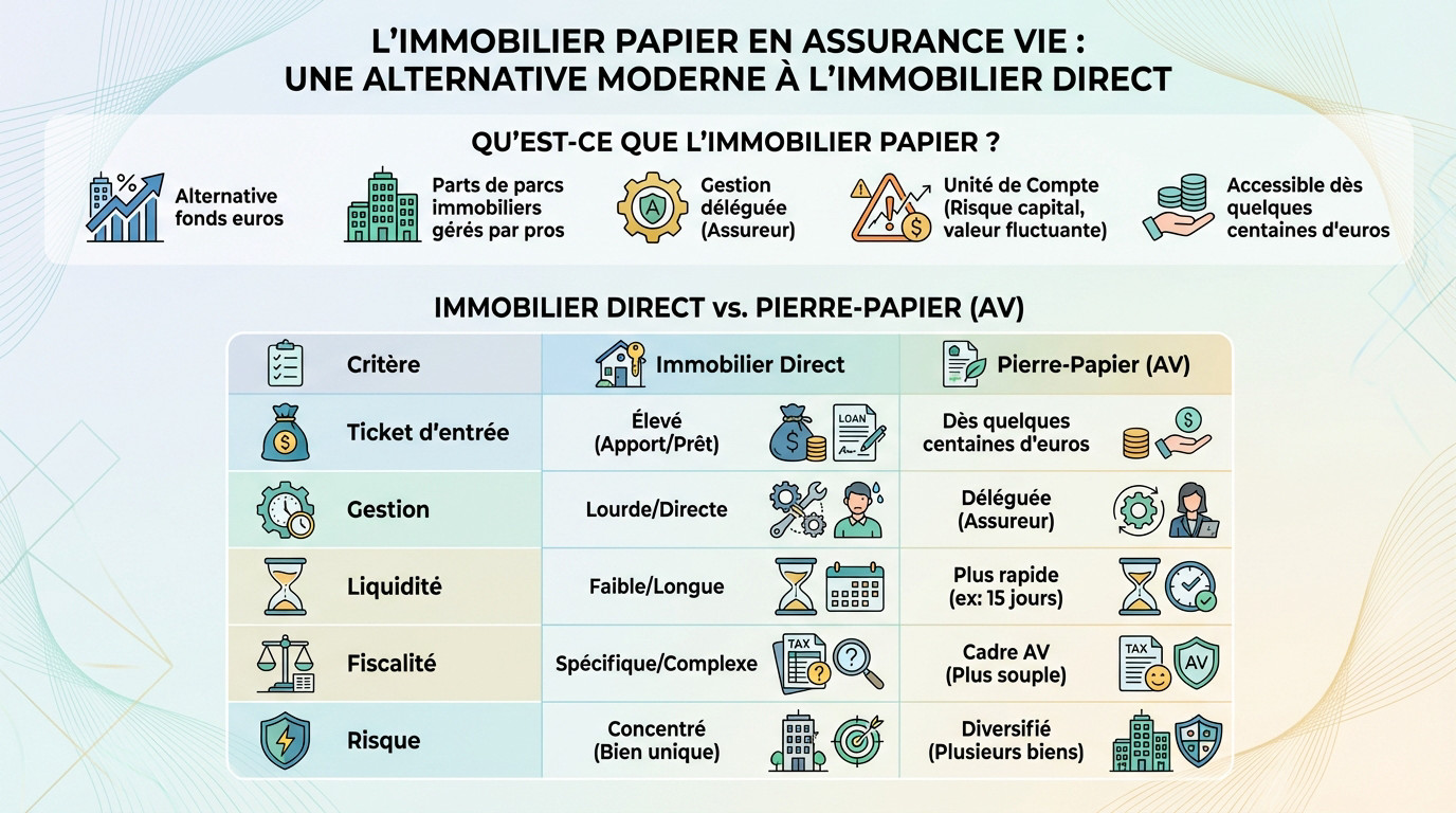 Comparaison entre immobilier direct et pierre-papier en assurance vie