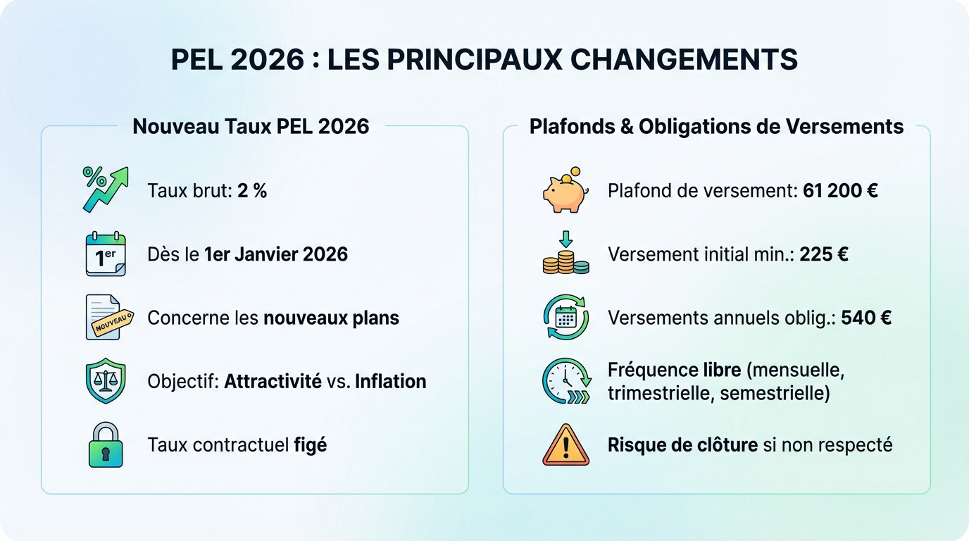 Évolution des conditions du Plan Épargne Logement en 2026