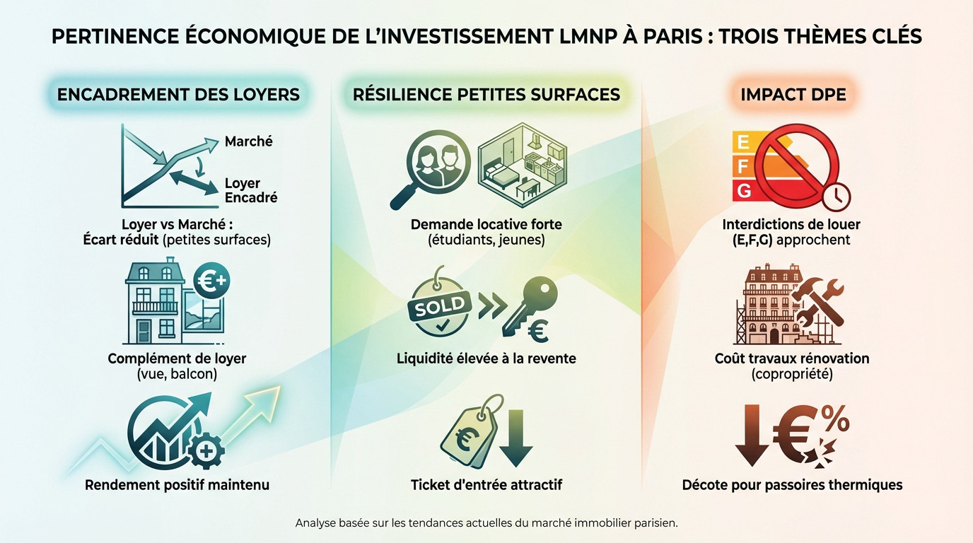 Analyse de la pertinence économique de l'investissement LMNP à Paris selon trois axes stratégiques