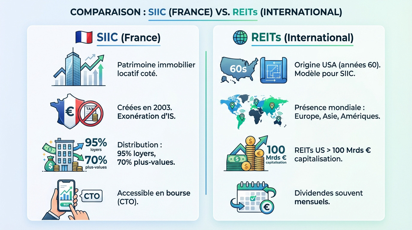 Comparaison entre le régime SIIC en France et le modèle REITs à l'international